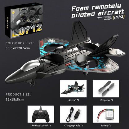 L0712 RC Plane 2.4G Remote Control Aircraft Gravity Sensing Aircraft Glider with Light EPP Foam Fighters for Boys Children-EXPROTAS