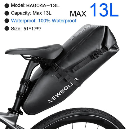 Bicycle Saddle Bag Waterproof 10L 13L Large Capacity Bike Tail Pannier