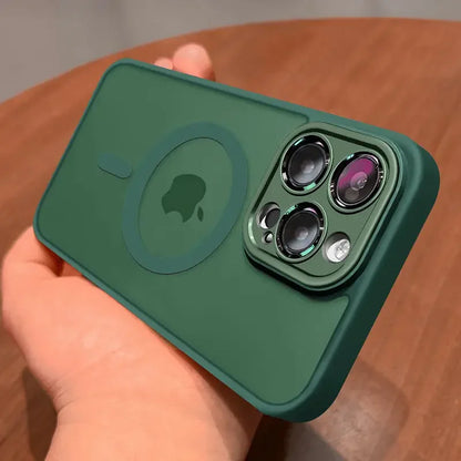 Matte Frosted MagSafe Case for iPhone 11-15 Pro Max Plus Lens Protection