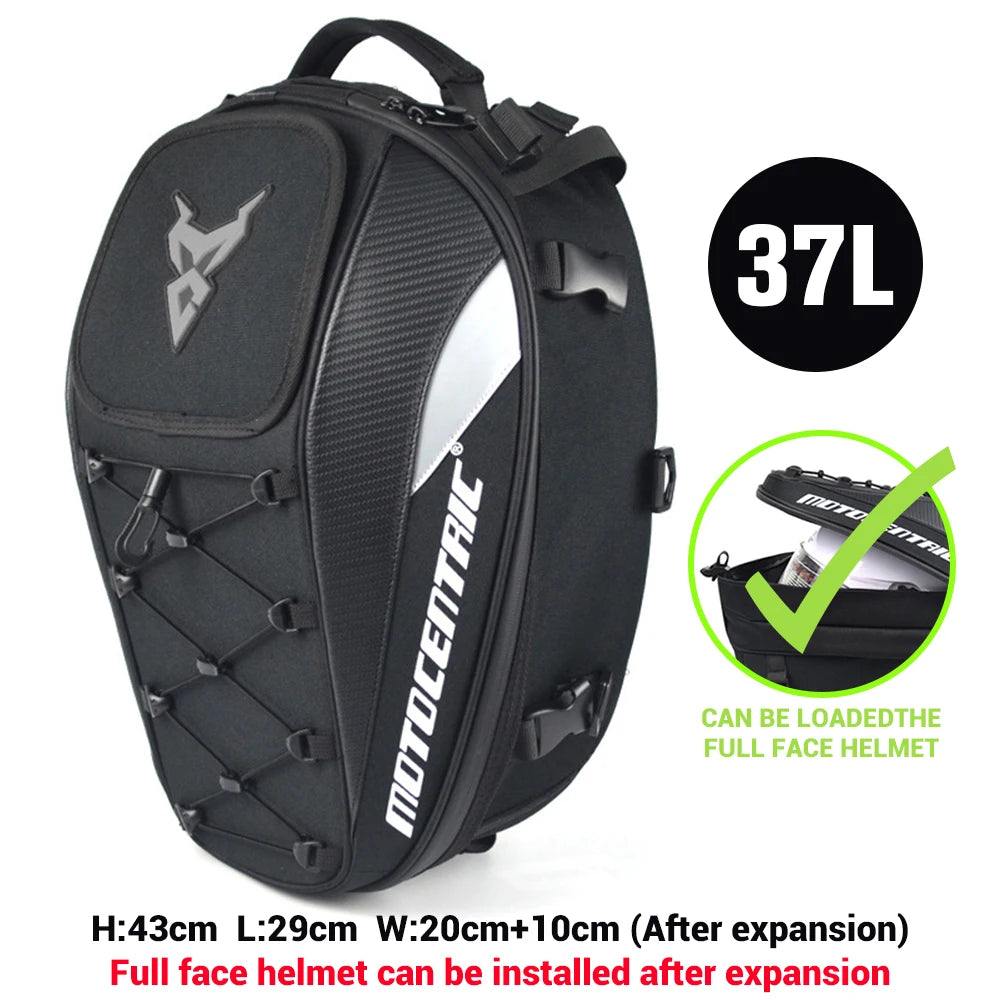 Back Seat Bags Waterproof Helmet Bag for Motorbike 43x29x20cm