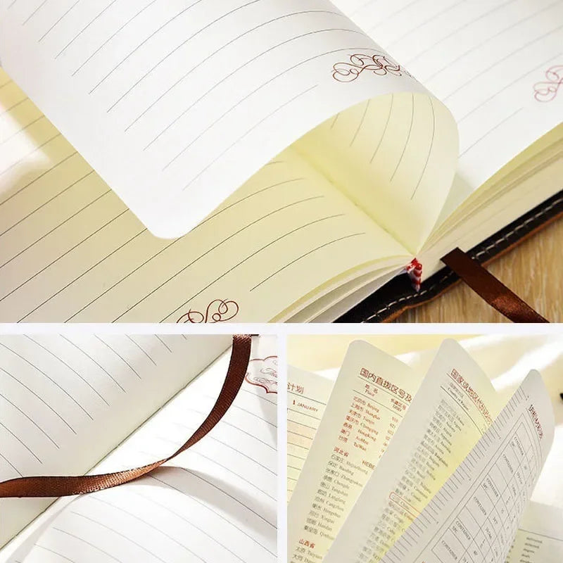 A5 Retro Password Book with Lock 200 Pages Diary Notepad Journal Ledger