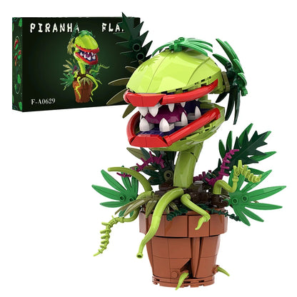 MOC Audrey II Piranha Plant Building Bricks Model Horror Flower Toy