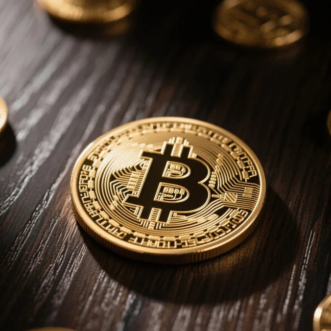 Gold Plated Bitcoin Coin Collectible Art Commemorative Virtual Crypto
