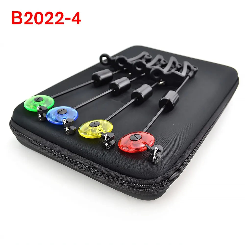 Hirisi LED Carp Fishing Swingers Drop Off Indicator 4 Color In Zipped Case Carp Fishing Equipment B2022-EXPROTAS