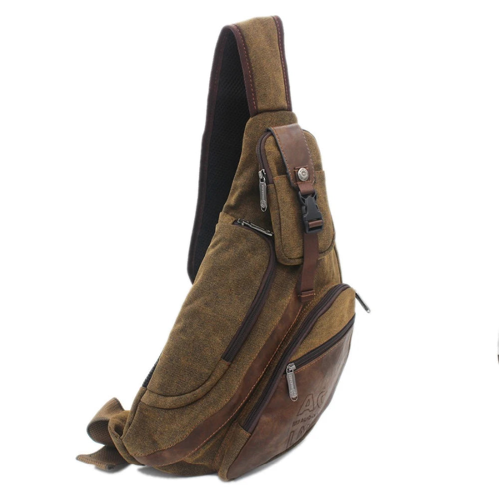 Men Sling Backpack Cross body Messenger Chest Bag Rucksack Laptop Climb Military Sports Travel Canvas Male One Shoulder Bags-EXPROTAS