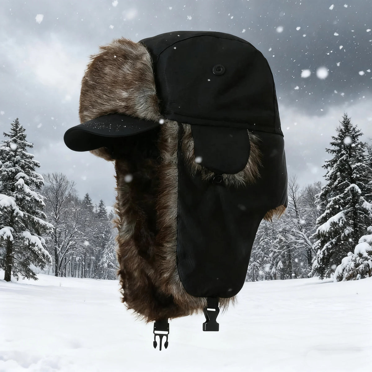 Winter Mens Ushanka Trapper Hat Russian Ear Flap Fur Cap