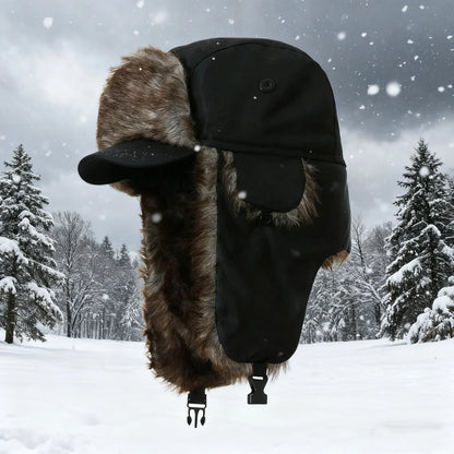 Winter Mens Ushanka Trapper Hat Russian Ear Flap Fur Cap