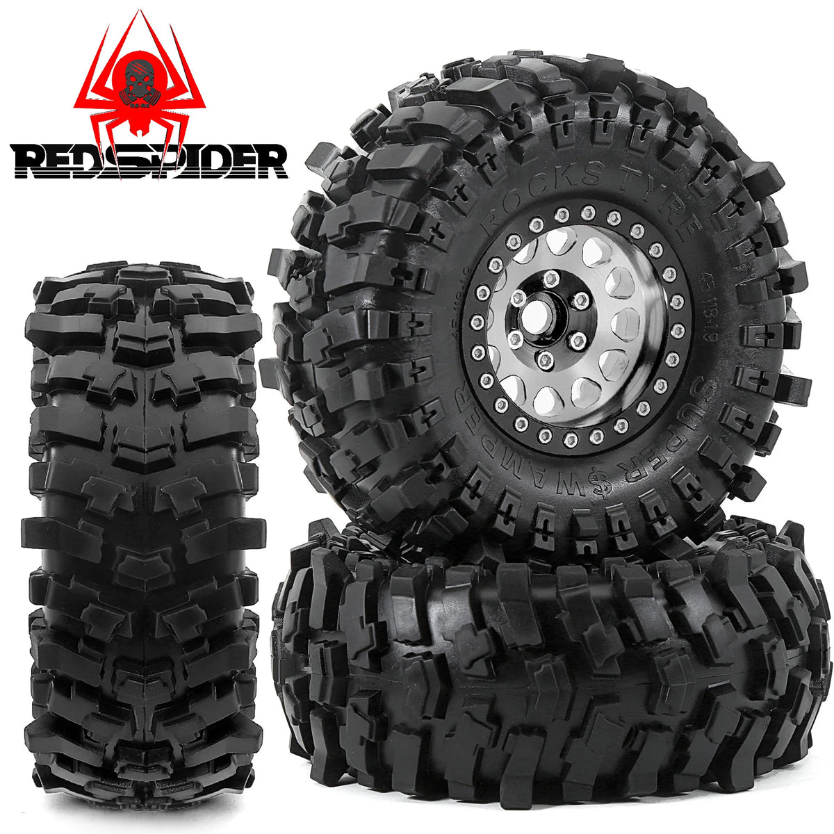 4PCS Beadlock Wheel Rims 1.9" Metal for 1/10 RC Crawler Axial TRX4