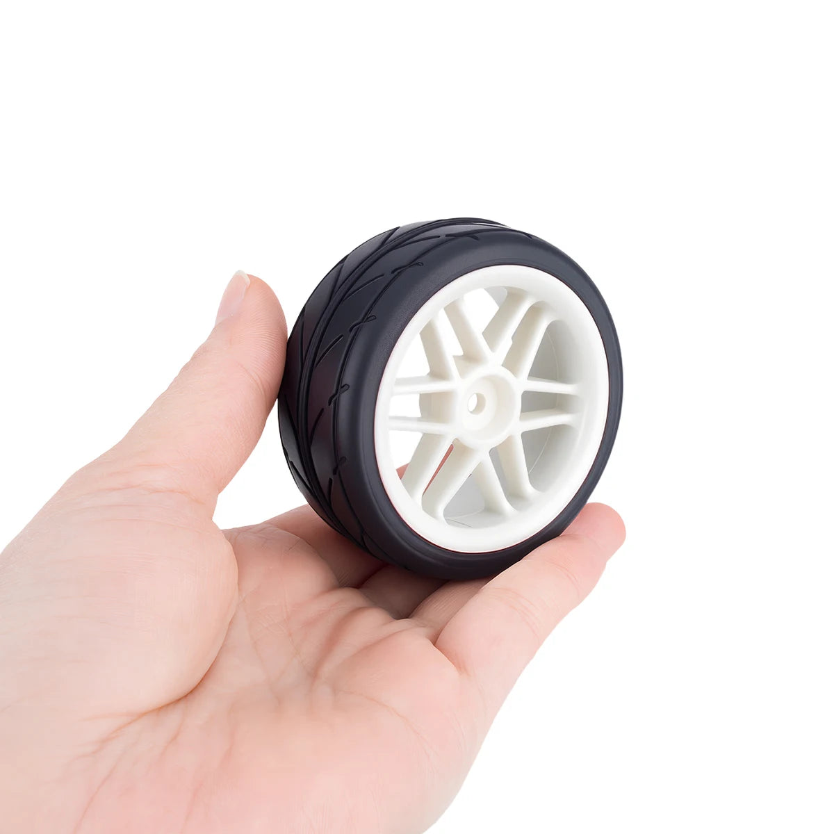 4PCS Pre-Glued RC Wheels Tyres 65x26mm 12mm Hex for TT01 TT02 XV01