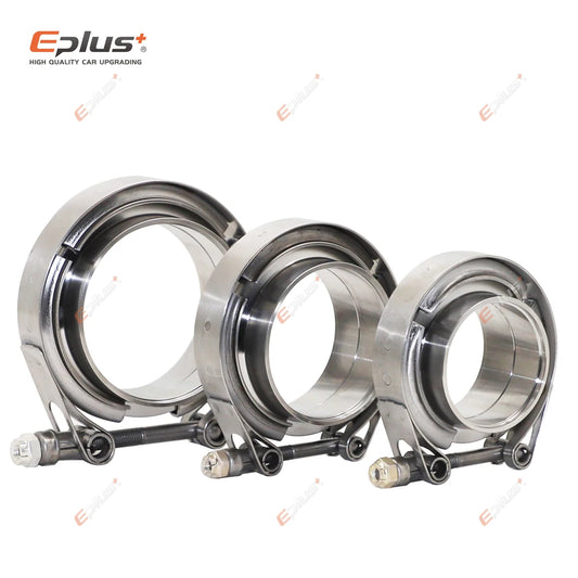 Eplus Car 304 Stainless Steel V Band Clamp Turbo Exhaust Pipe Vband Clamp Male Female Flange V Clamp Kits Universal-EXPROTAS