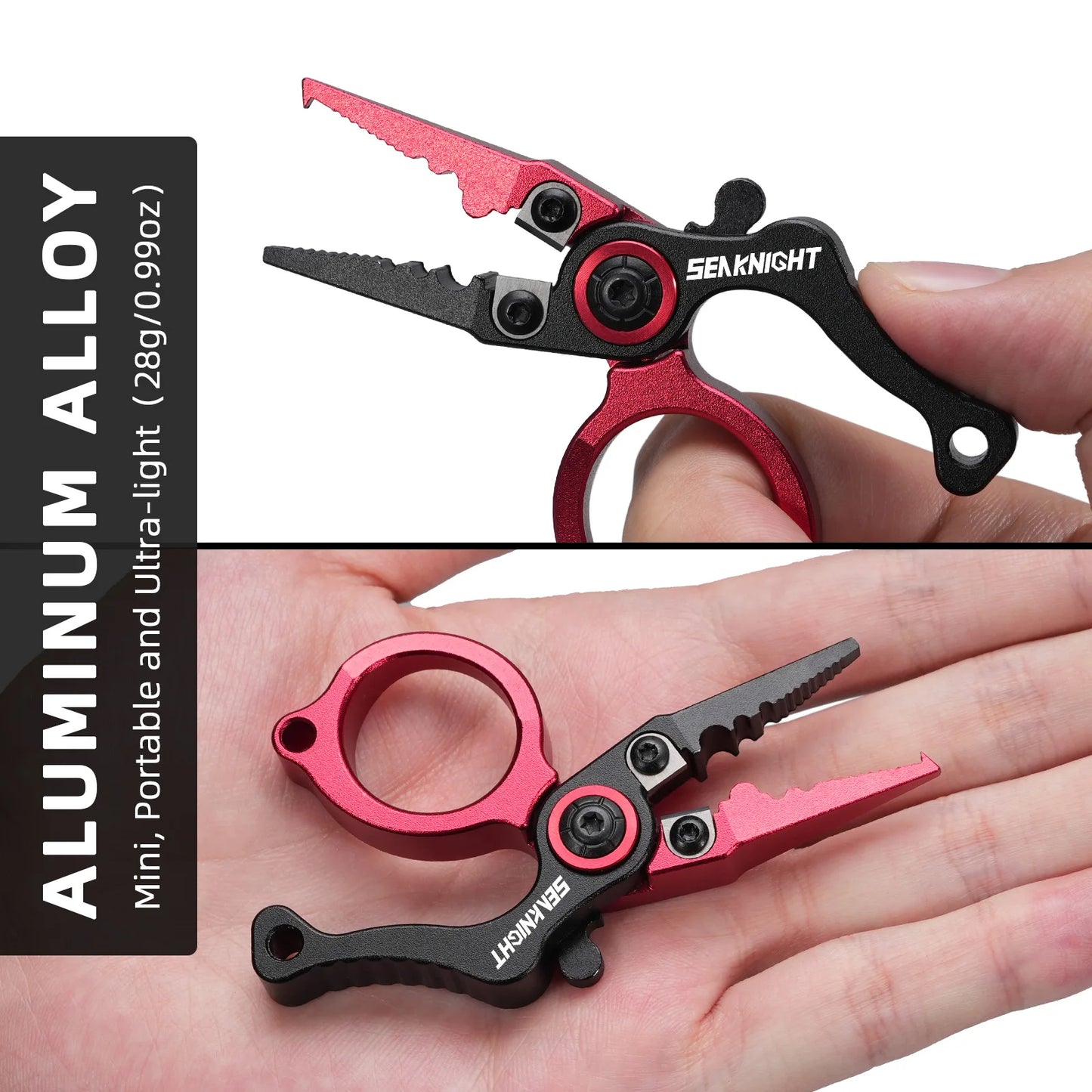 SeaKnight Mini Fishing Pliers, Aluminum Alloy, Tungsten Steel Blade Hook Remover Line Cutter