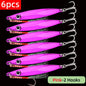 6pcs Long Casting Metal Jig, Sea Fishing Lure, Electroplated Hard Bait, Fishing Accessories Jigging Lure For Saltwater 10g-80g