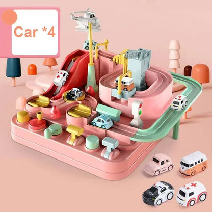 Racing Rail Car Model Educational Toys Children Track Adventure Game Brain Mechanical Interactive Train Animals Space Rocket Toy-EXPROTAS