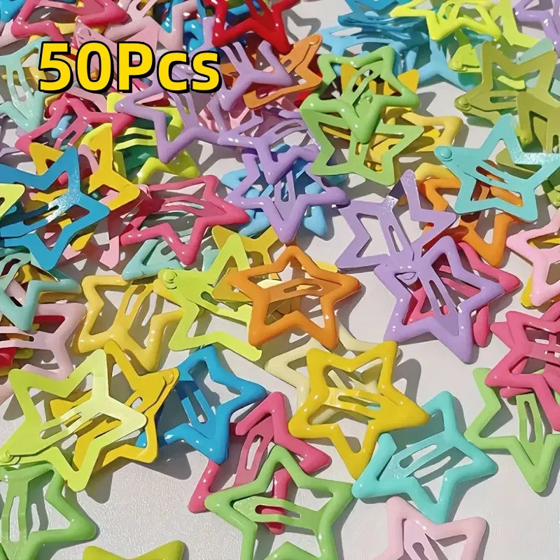 Alloy Hair Clips 20/50Pcs Star-Shaped Hollow-Out Elegant Retro Style Accessories
