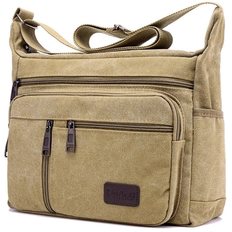 Men's Canvas Shoulder Bag Crossbody Tote Travel Messenger Fashion Handbag