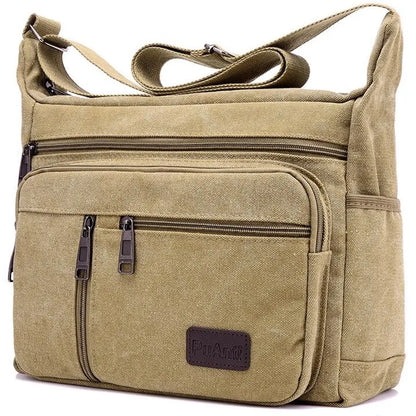 Men's Canvas Shoulder Bag Crossbody Tote Travel Messenger Fashion Handbag
