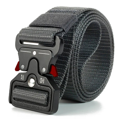 Men's Buckle Tactical Belt Red Ears Plastic Multifunctional Military Canvas
