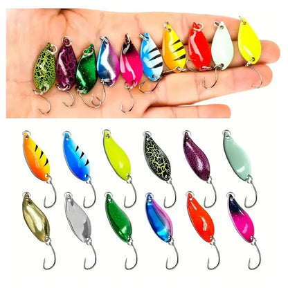 12pcs Fishing Lure Metal Spinner Bait Tackle for Bass Trout Accessories