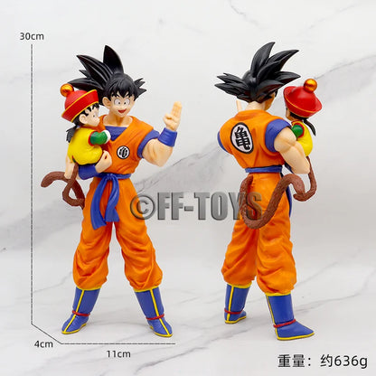 Anime Dragon Ball Son Goku with Gohan Figure Son Goku Figurine 30cm Pvc Action Figures Collection Model Toys for Children Gifts-EXPROTAS