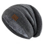 Faux Fur Lined Winter Beanie Hat Slouchy Cap Warm Unisex for Men Women
