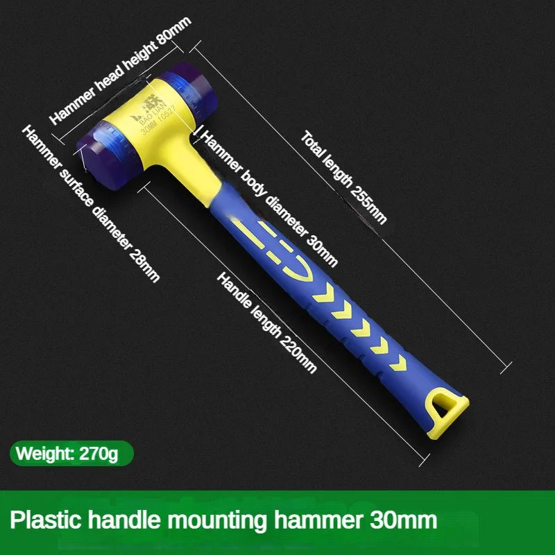 Rubber Handle Hammer Double-Headed Insulated 25mm-45mm for Installation Work