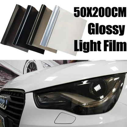 50x200cm Car Headlight Tint Film Black Smoke Vinyl Wrap Waterproof Sticker