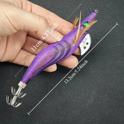 2pcs Shrimp Jig Lure 13cm Luminous Squid Octopus Saltwater Fishing Hooks
