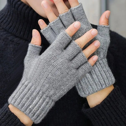 Knitted Gloves Fingerless Winter Warm Plush Mittens for Men Women 2026