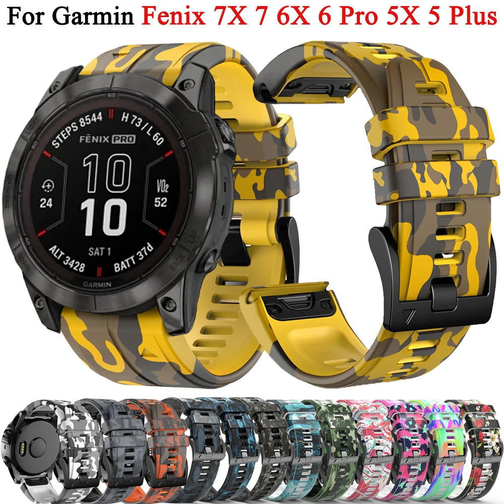 Silicone Strap for Garmin Fenix 7X 8 6X 5X 26mm 22mm Watch Band