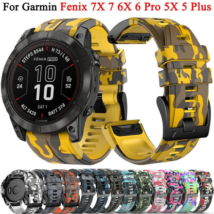 Silicone Strap for Garmin Fenix 7X 8 6X 5X 26mm 22mm Watch Band