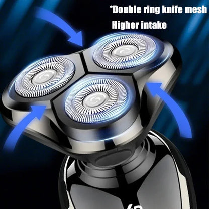 New Shaver LCD Electric Razor 3-in-1 Beard Trimmer Nose Hair Cutter Wet Dry Use