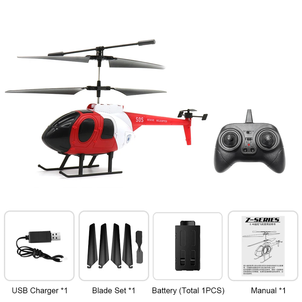 2.4GHz MD500 RC Helicopter 6-Axis Gyro Altitude Hold Remote Control Beginner Toy