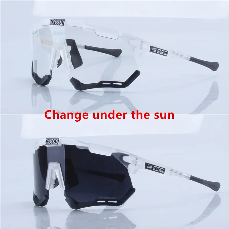 SCICON Photochromic Sunglasses UV400 Auto Darkening Cycling Driving Glasses