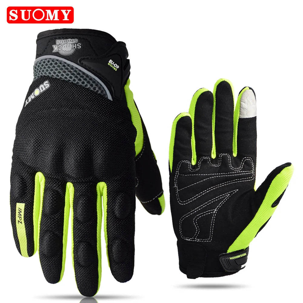 Suomy Summer Full Finger Motorcycle Gloves Breathable Touch Screen Wear-Resistant