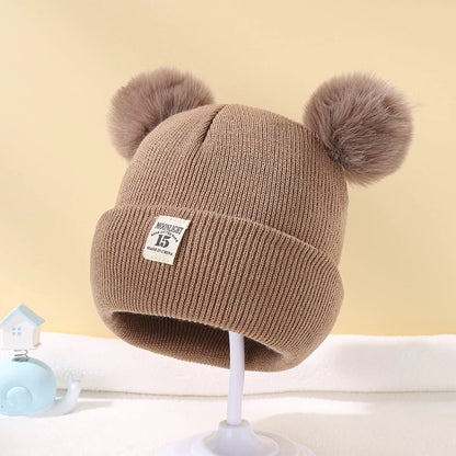Knit Beanie Hat for Kids Warm Pom Winter Knitted Cap Boys Girls