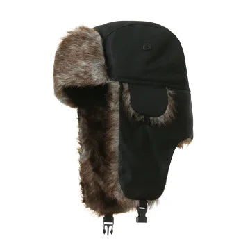Winter Ski Hat Trapper Faux Fur Earflap Cap Warm Russian Aviator