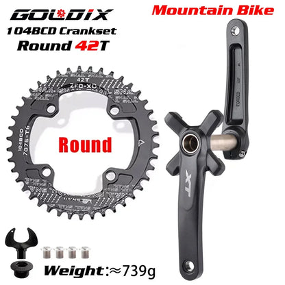GOLDIX MTB Crankset 104BCD Narrow Wide Chainring 170/175mm for Shimano SRAM