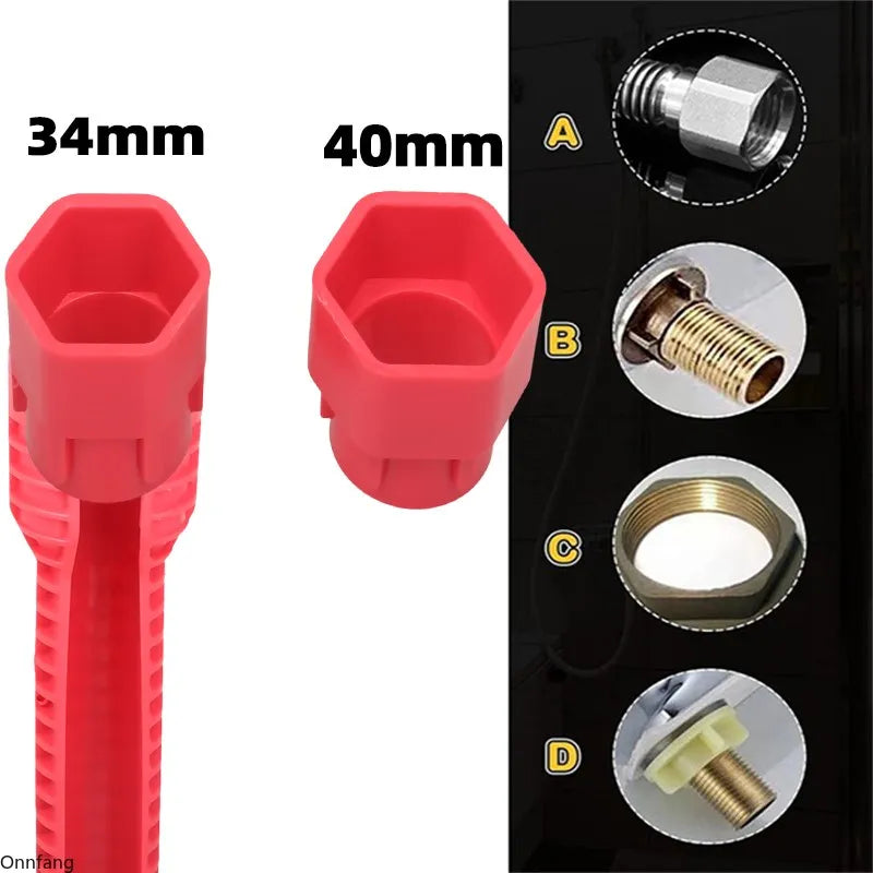 8-in-1 Flume Wrench Anti-Slip Sink Faucet Plumbing Repair Tool