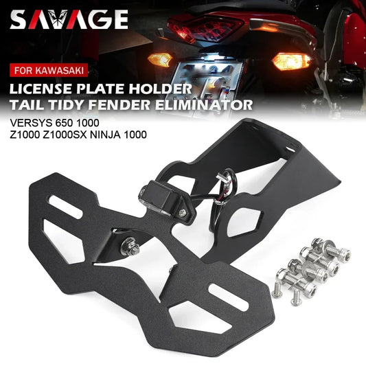 For Kawasaki Versys 650 1000 Z1000 Z1000SX License Plate Holder LED Tail Tidy