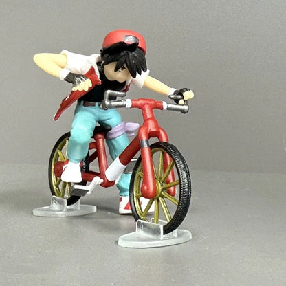 6cm Ash Ketchum Biking Figure Red PVC Action Mini Model Collectible Gift
