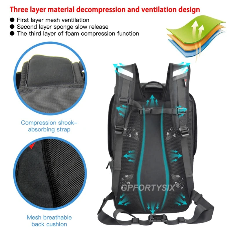 Motocentric Motorcycle Rear Seat Bag Multifunction Waterproof Motorcycle Helmet Backpack Big Capacity Motocross Tail Bag Luggage-EXPROTAS