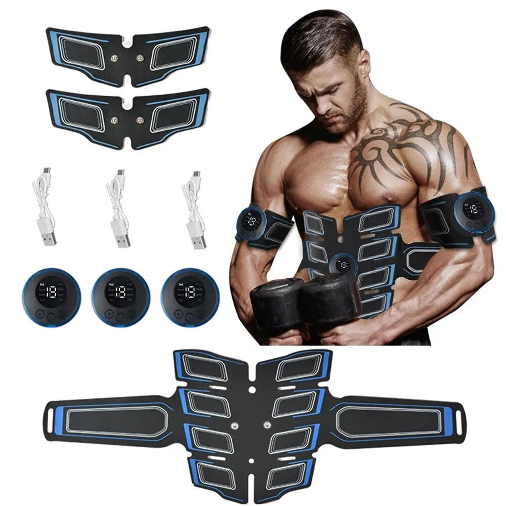Rechargeable EMS Muscle Trainer Belt Abdominal Fitness Stimulator Exercise