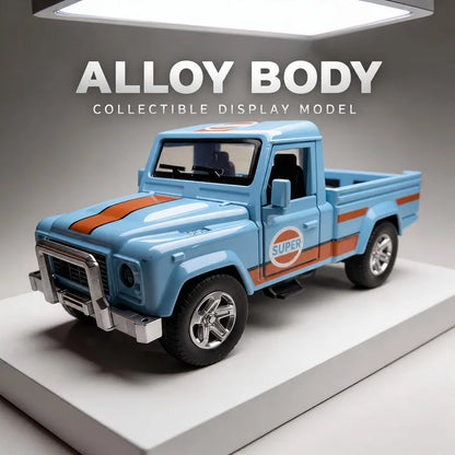 1:36 Defender Style Alloy Pickup Truck Model Pull Back Toy with Doors