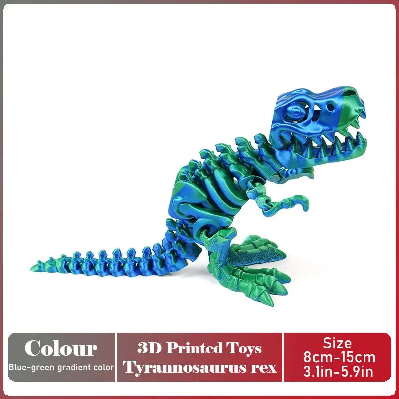3D Printed Tyrannosaurus Rex Dinosaur Model Jointed Movable Realistic Decor