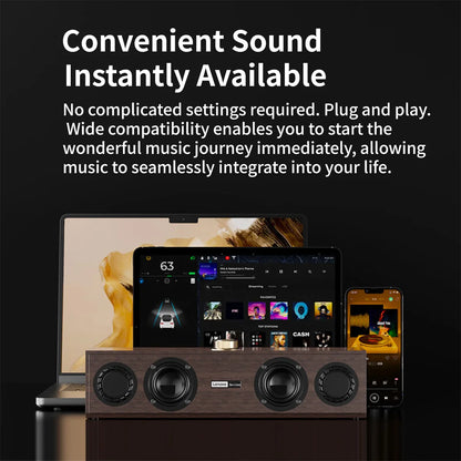EXPROTAS C02 Bluetooth Speaker Wired Dual-Mode Retro Speaker for TV & Mobile