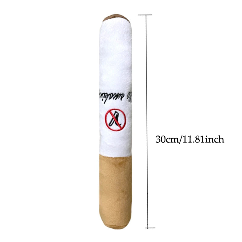 Plush Cigar Squeaky Dog Toy Funny Chew Molar Bite-Resistant Pet Toy Gift