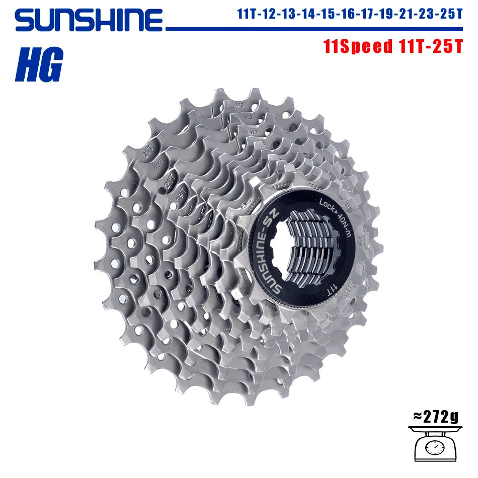 SUNSHINE Road Bike Cassette for Shimano HG 8–12 Speed Multiple Ratios - EXPROTAS