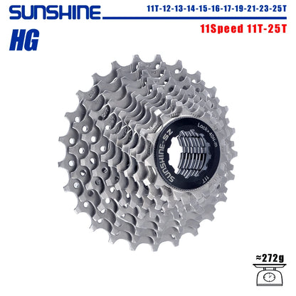 SUNSHINE Road Bike Cassette for Shimano HG 8–12 Speed Multiple Ratios - EXPROTAS