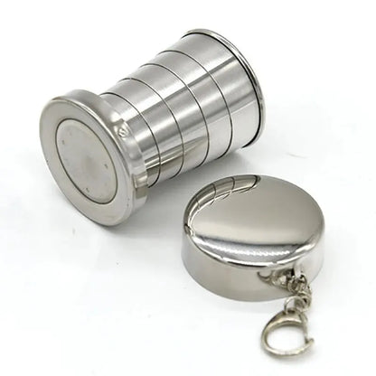 Stainless Steel Telescopic Camping Cup Folding Portable Drinkware Travel Mug