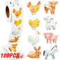 100-500pcs Cartoon Farm Zoo Animals Stickers Decoration DIY Reward Scrapbook